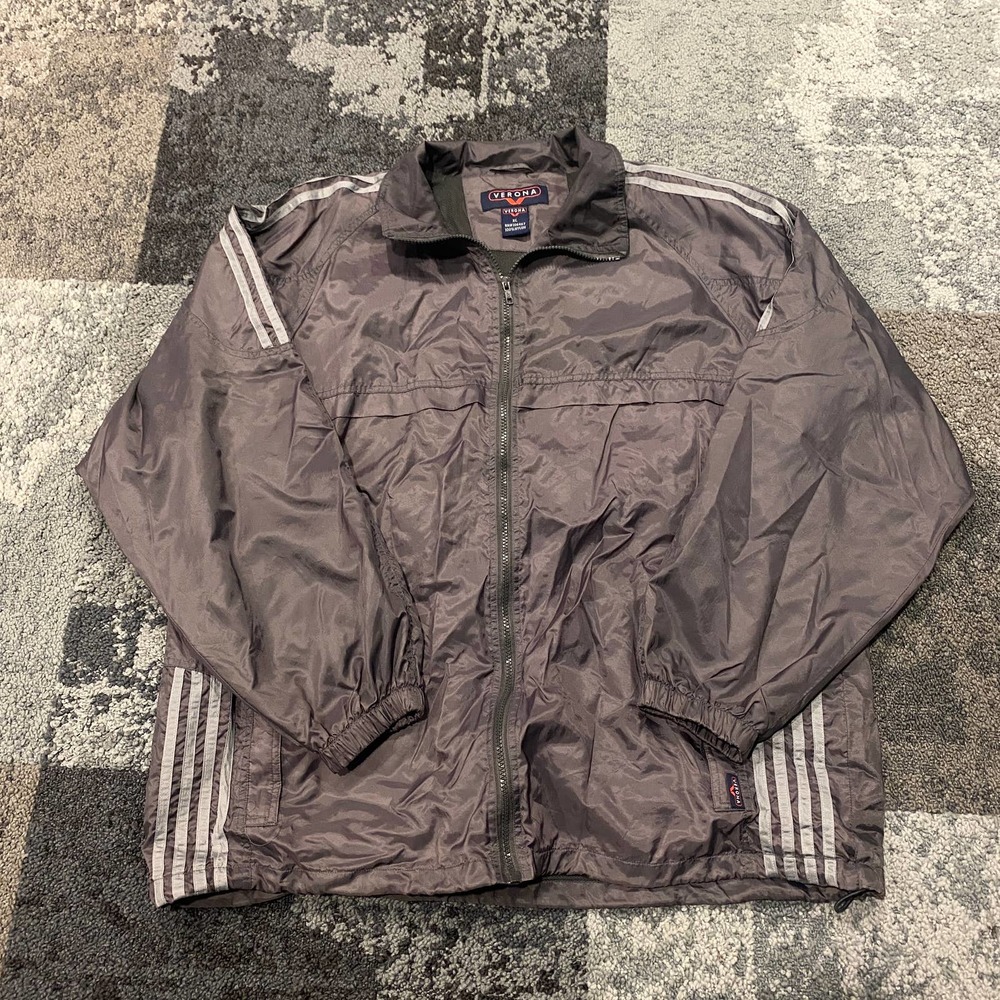 Verona Windbreaker Full Zip Gray Jacket Men's XL